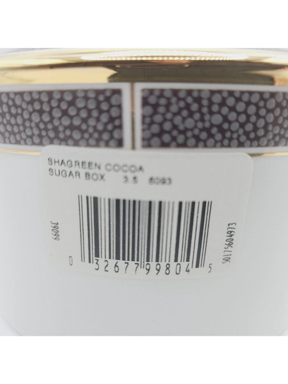 Wedgwood Shagreen Cocoa Sugar Bowl With Lid Chocolate Gold Porcelain New W/ Tags - Picture 5 of 9
